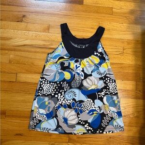Floral sleeveless Top - Blue and Black